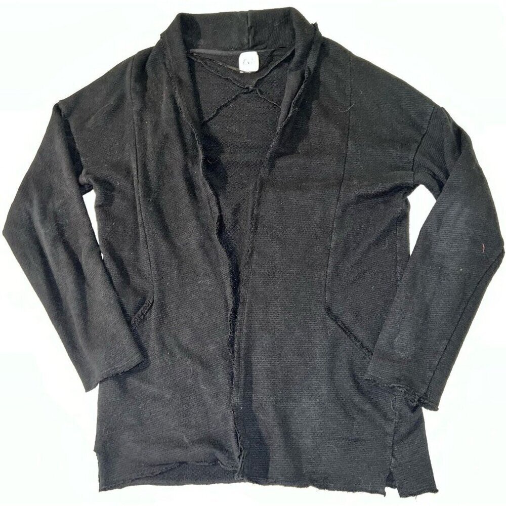 Zara Basic Collection Women Black Open Dropped Front Cardigan Sweater X-Large